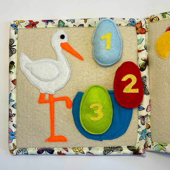 4-Page Birds Theme Quiet Book for 12-36 months