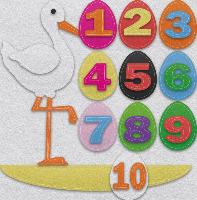 Stork - Counting and Basic Literacy Page for 36-48 months